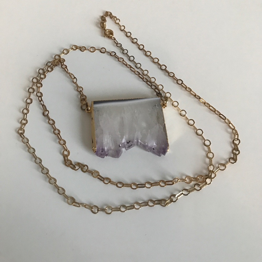 Raw Edge Amethyst Necklace💚FINAL PRICE💚 - Picture 4 of 7