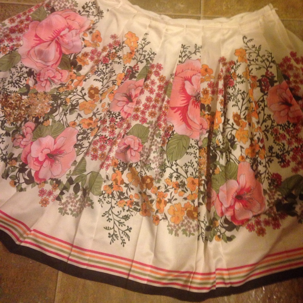 Floral silk skirt