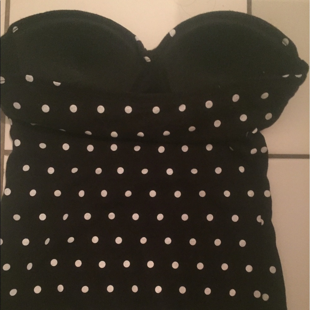 Black with white polka dot tube top - Picture 2 of 3
