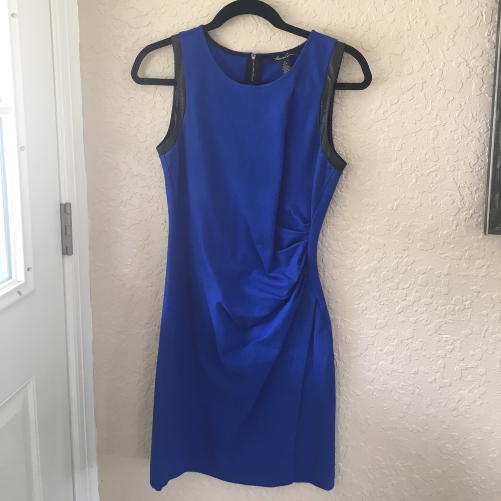 Kenneth Cole cobalt blue hugging stretch dress