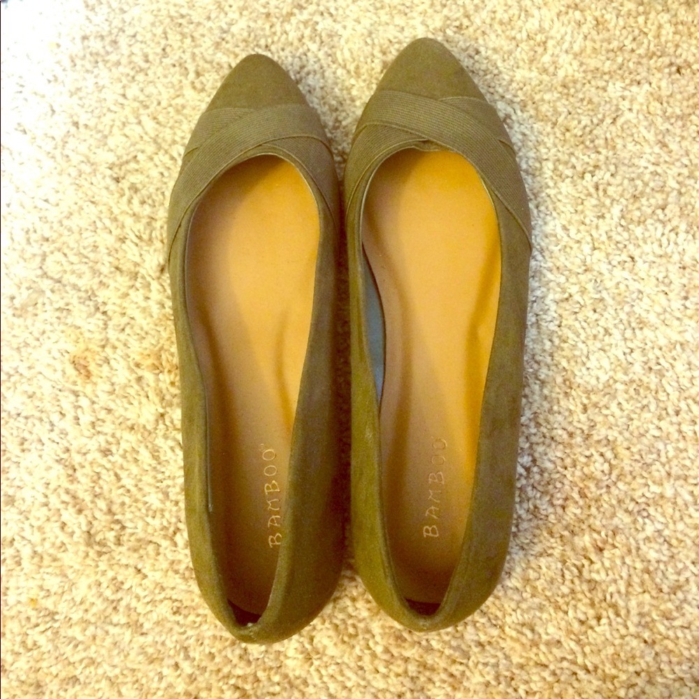 Olive green flats