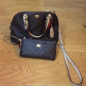 Authentic Coach purse with matching wallet