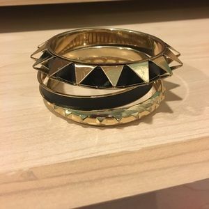 Black and gold bracelets