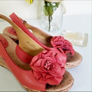 B.O.C Leather Wedge Sandals