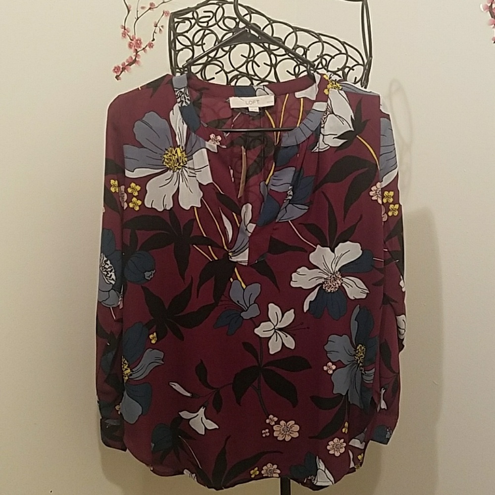 Loft  Burgundy Blouse🍂