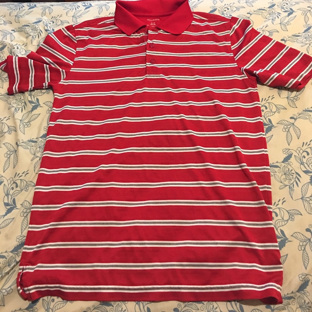 Boys Men's George Red Polo Shirt Size S 34-36
