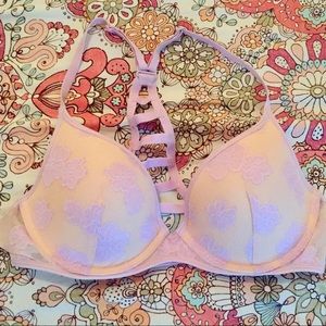 Victoria's Secret Pink Racerback Lace Bra Size 34C