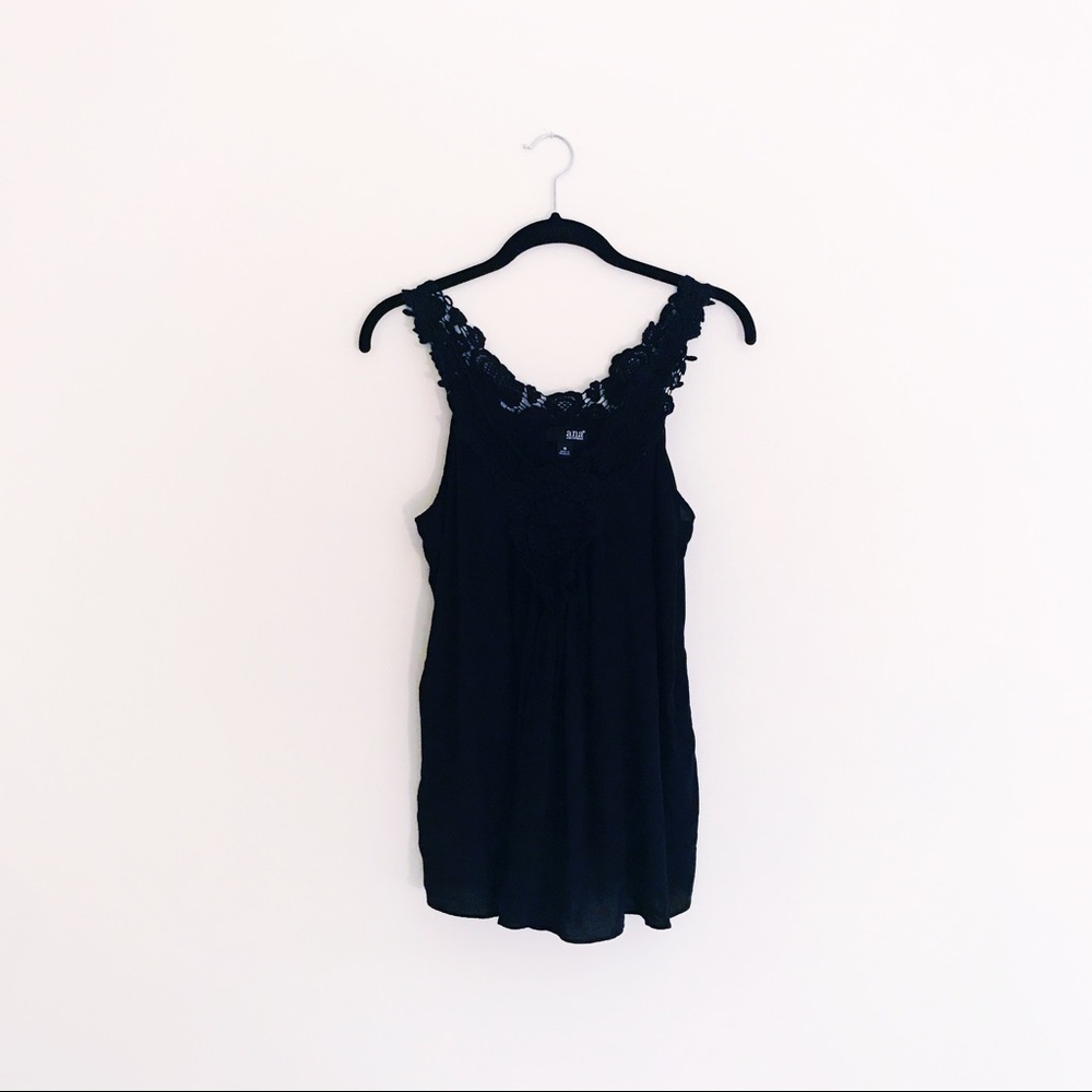 black flowy crochet top