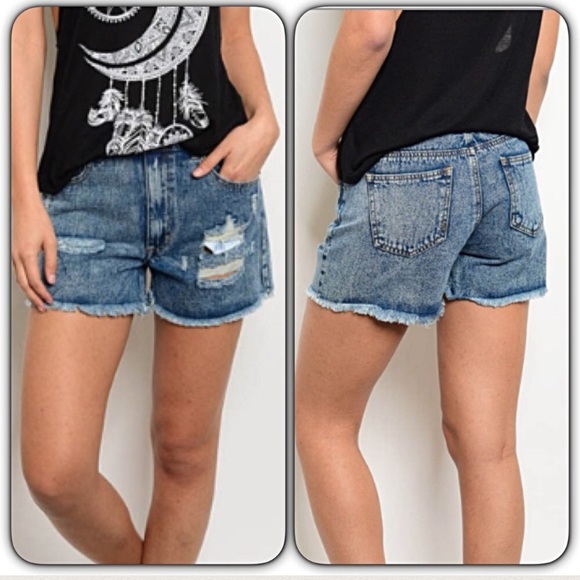 💥SALE Acid Wash Distressed Jean Short XSSML NWT - Picture 4 of 6