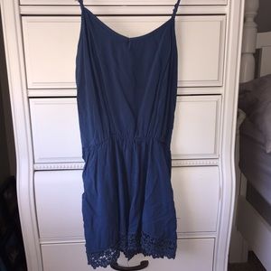Blue romper with lace