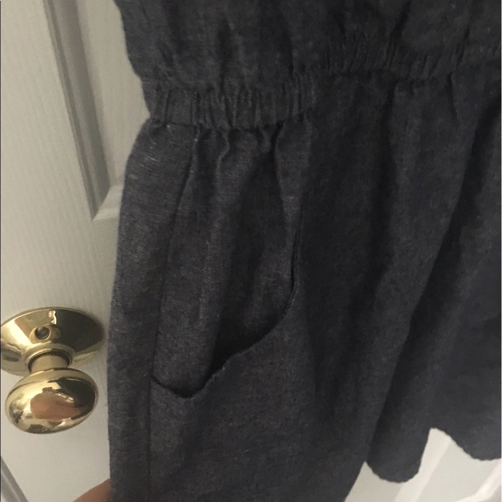 Faux denim linen dress from Francesca's w necklace - Picture 5 of 8