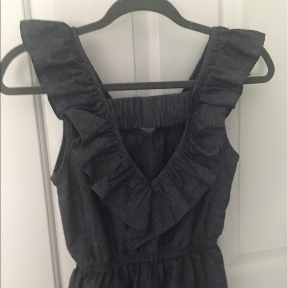 Faux denim linen dress from Francesca's w necklace - Picture 4 of 8