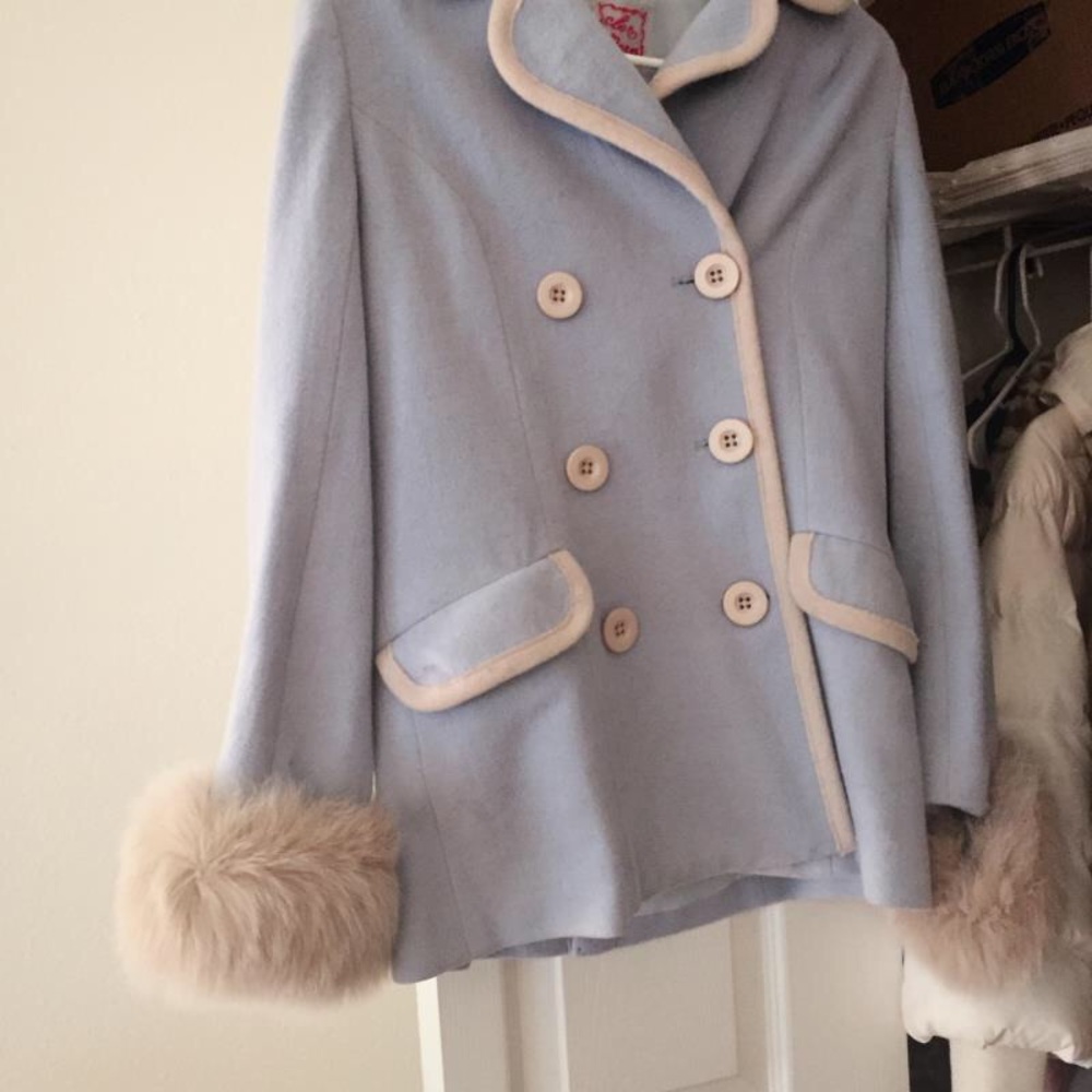 Snidel: real raccoon fur 100% wool coat