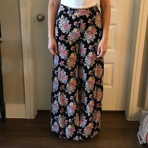 ASOS High Waisted Wide Leg Floral Pants