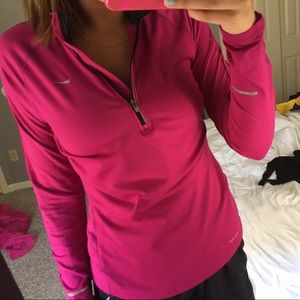 Hot pink nike half zip