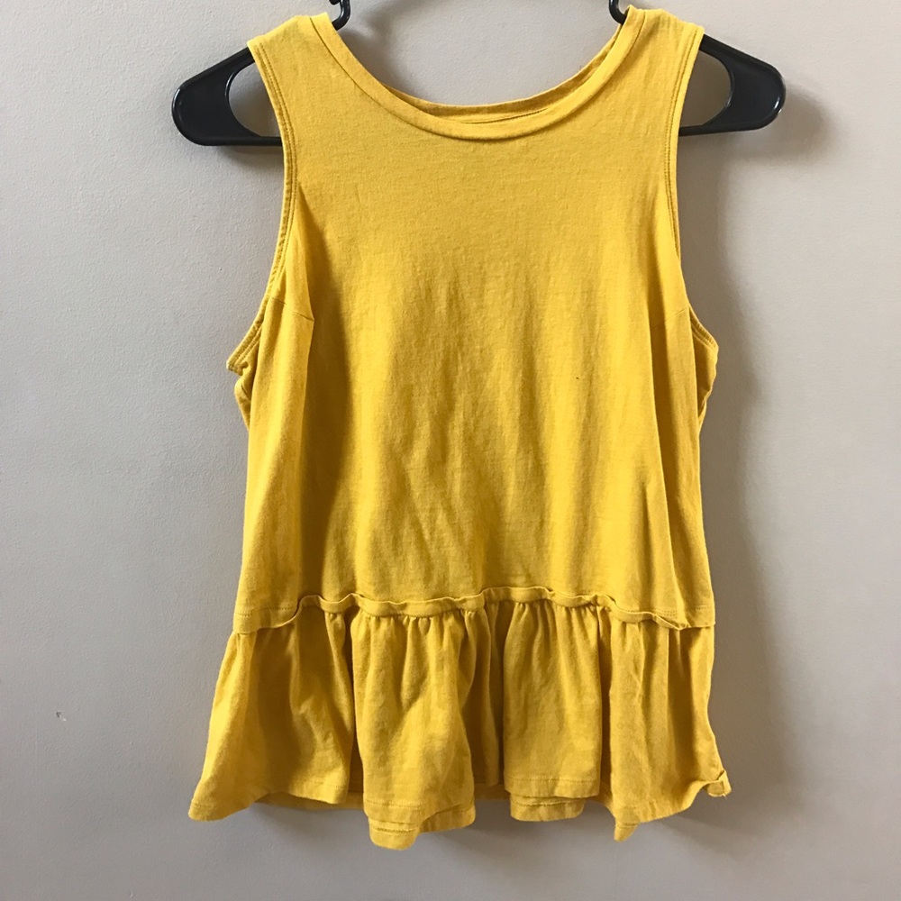 Submit ANY Offer! Mustard Yellow Peplum Tank - Picture 1 of 3