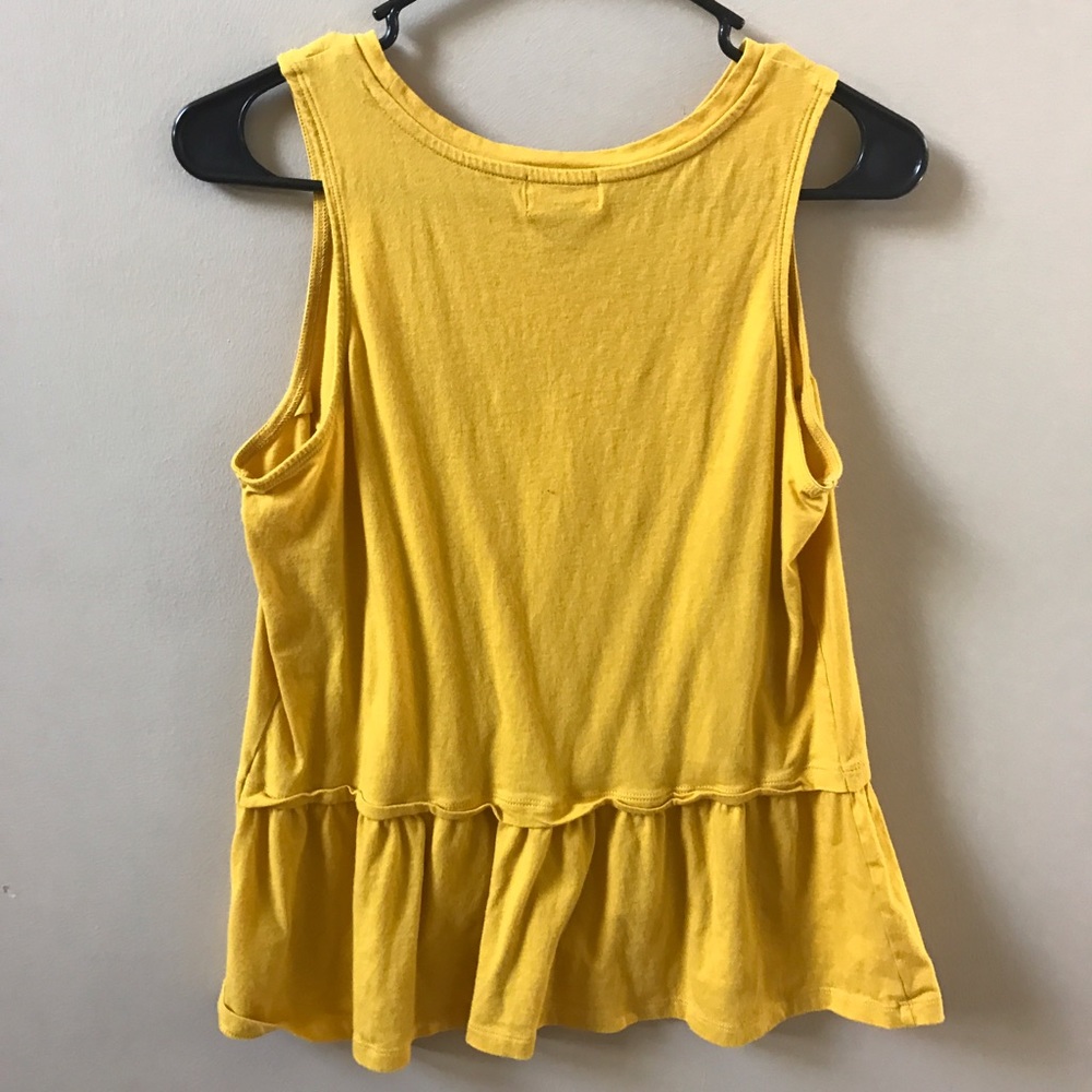 Submit ANY Offer! Mustard Yellow Peplum Tank - Picture 2 of 3