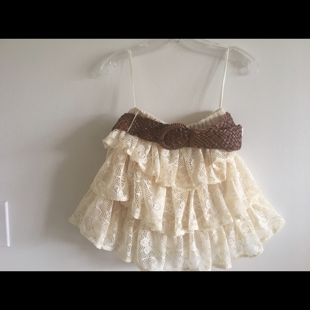 Gorgeous crochet trimmed frilly skirt