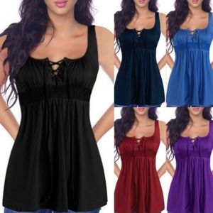 ️ Casual Lace Up Tank