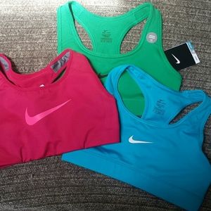 NWT 3 Nike Dri Fit Bras XS