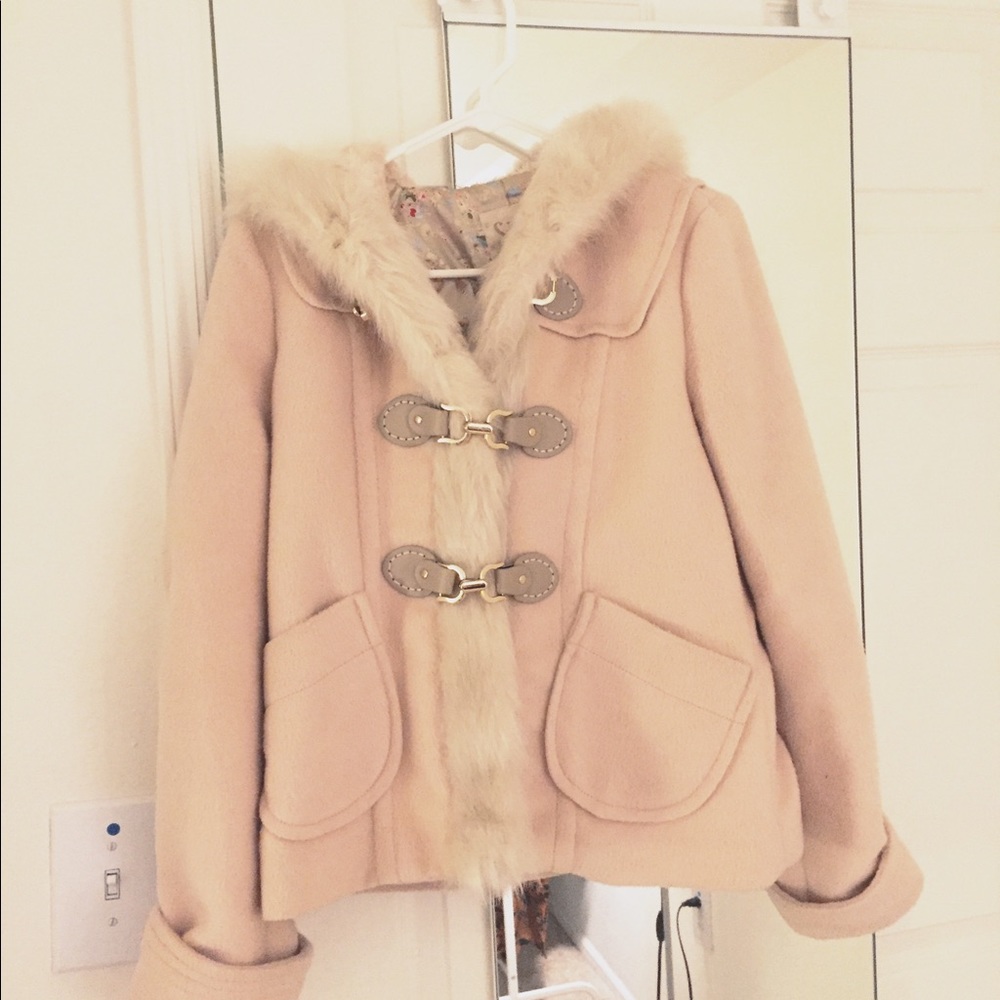 Secret honey: real wool fur coat