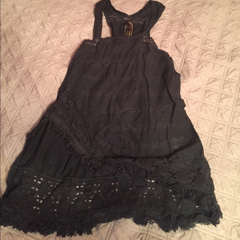 Free people black asymmetrical tank top