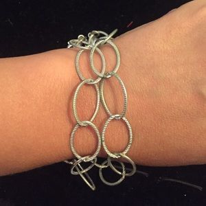 2 sterling silver link bracelets