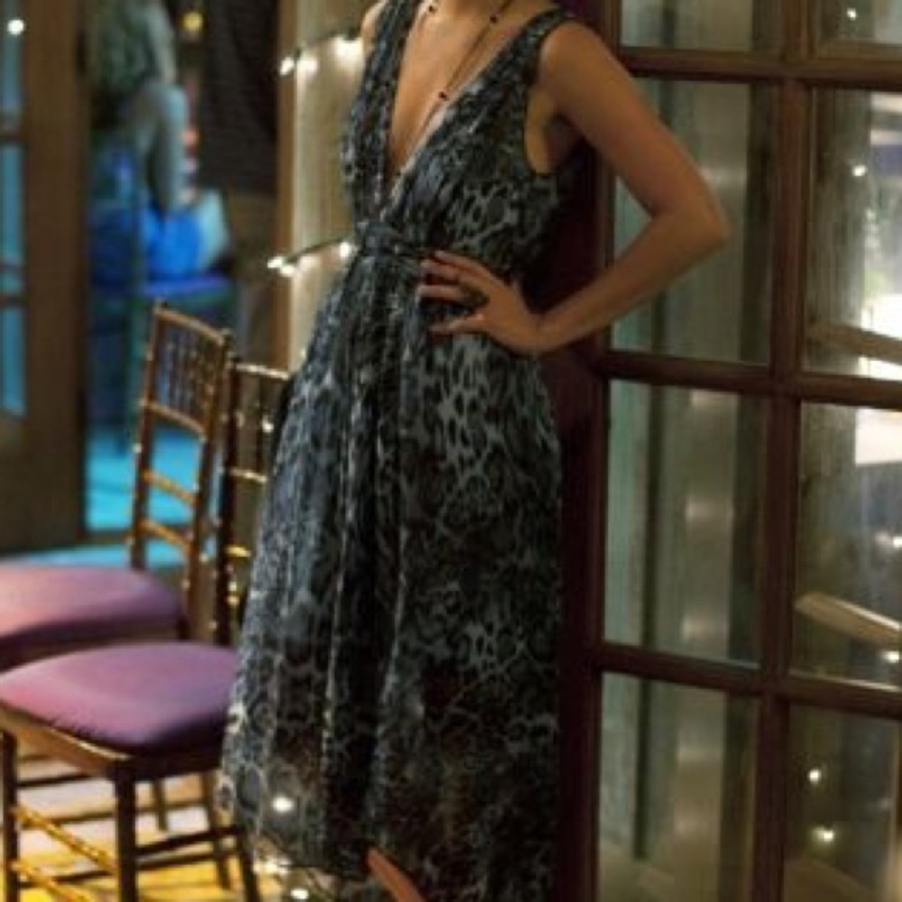 Bebe 90210 animal print maxi dress