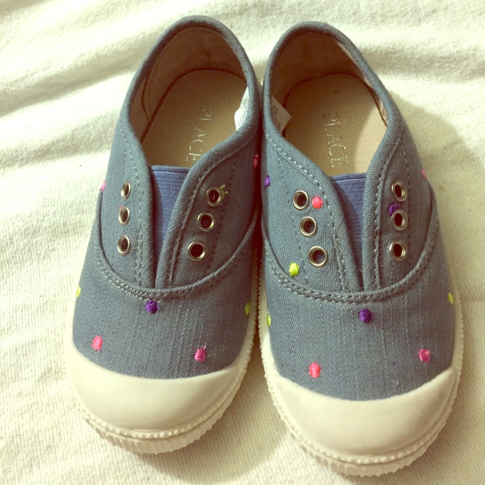 Denim/Polka-dot Toddler Sneakers