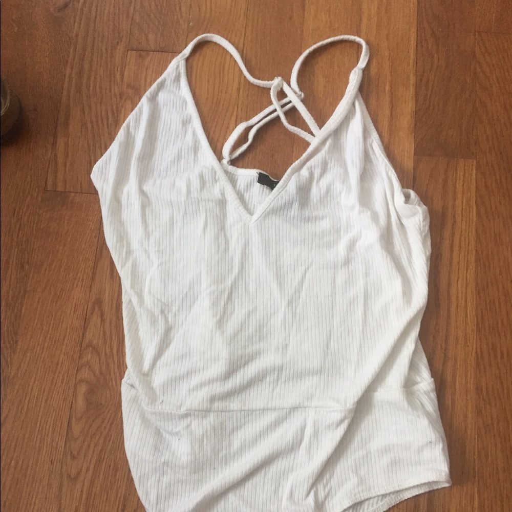 White V-Neck Bodysuit