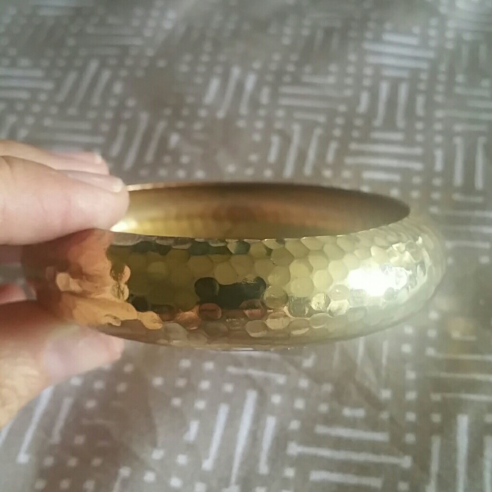 Gold hammered bracelet