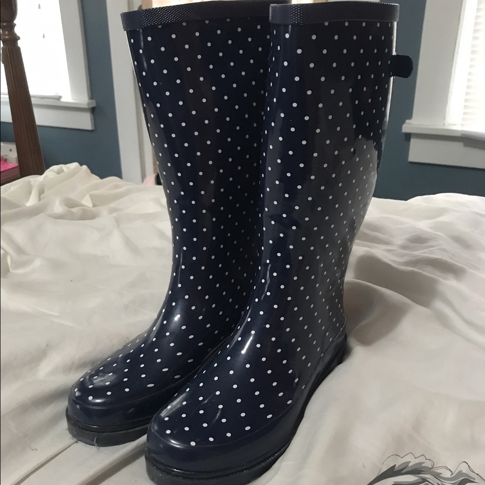 Chooka polka dot rain boots
