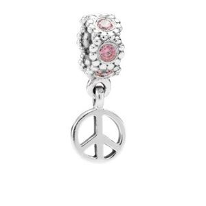NOT FOR SALE Pandora Peace, Fancy Pink CZ Charm