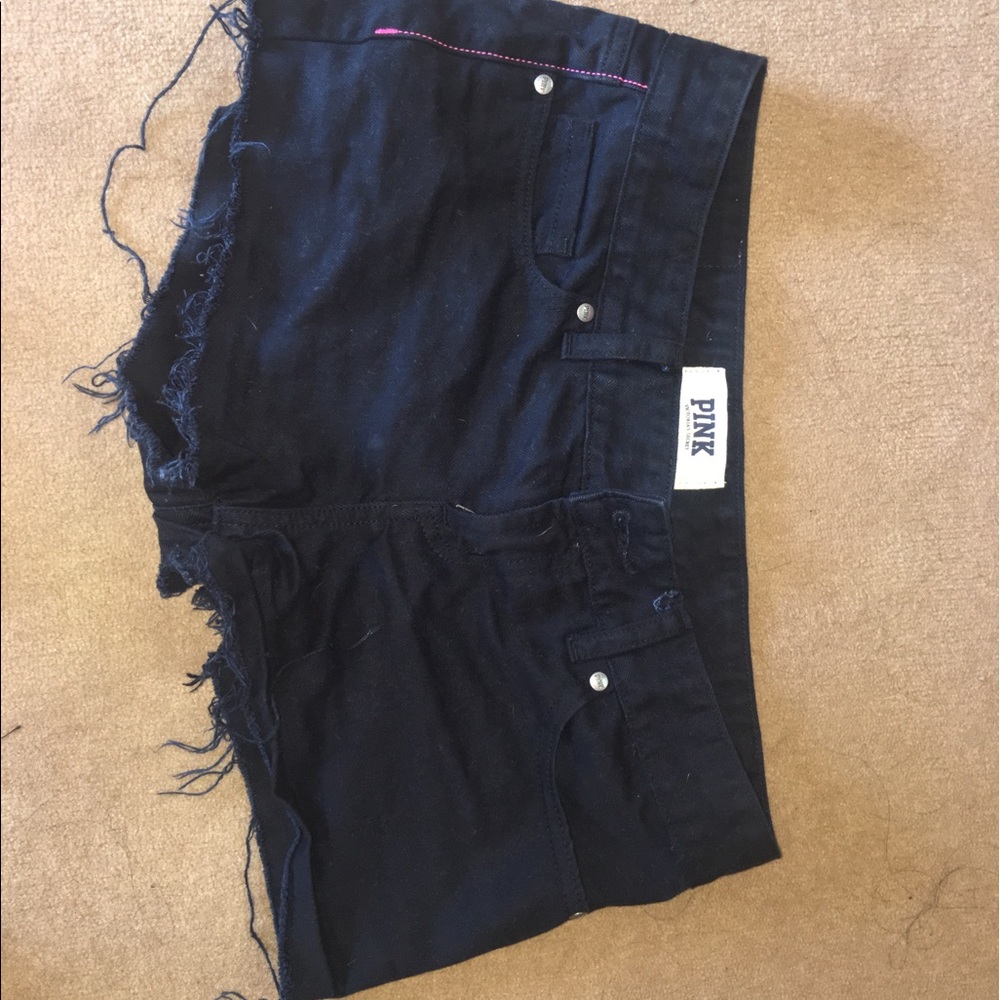 PINK black denim shorts