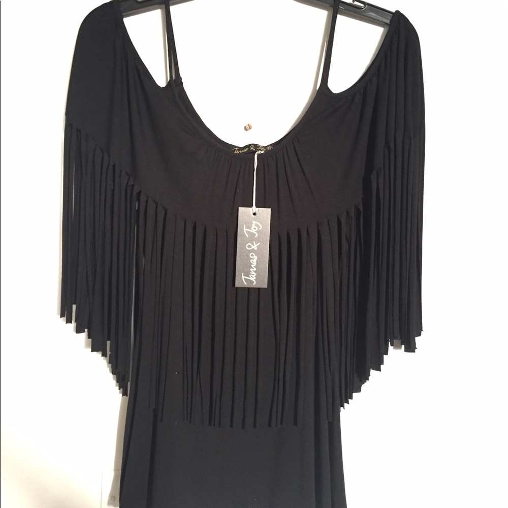 James & Joy off the shoulder fringe top