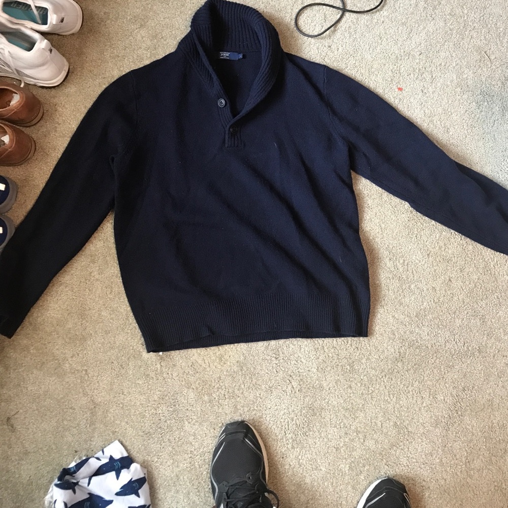 J Crew Navy Cowl Neck Sweater