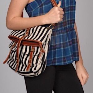 Retro black and white striped bag