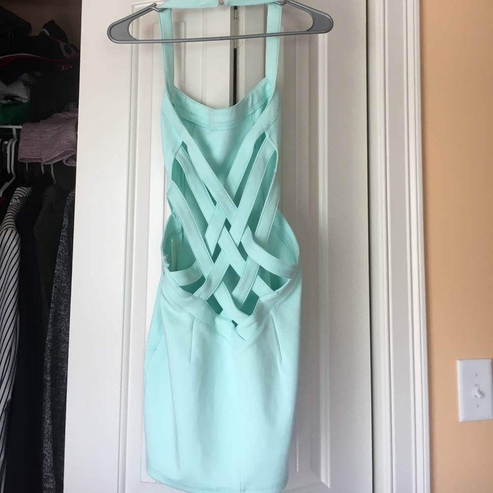 Criss cross back halter dress