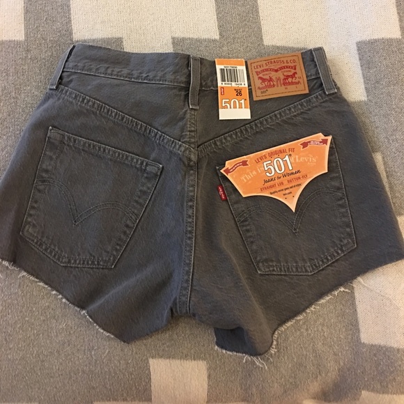 Levi's Pants - Levis 501 shorts in grey denim size 26 NWT