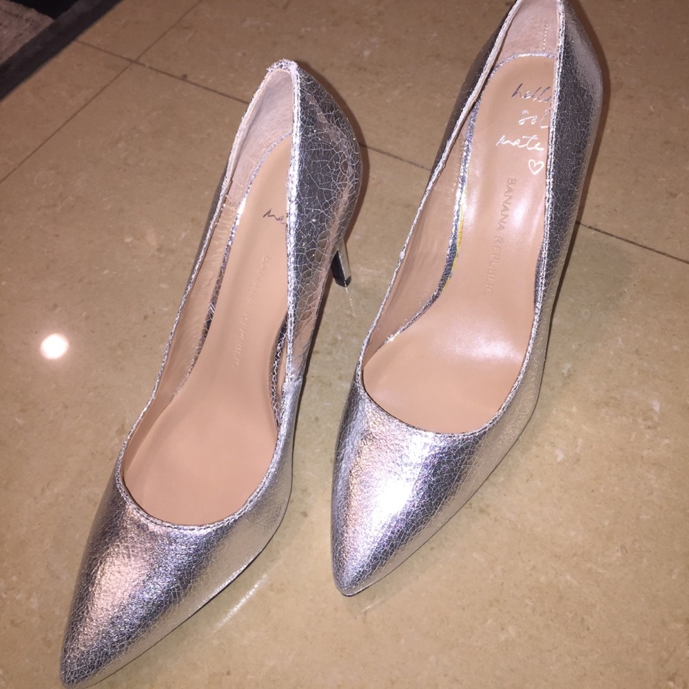 Metallic Silver Banana Republic heel