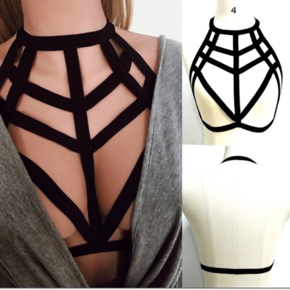 LAST! NWT Black Caged Bralette harness ⭐️5stars⭐️ - Picture 2 of 6