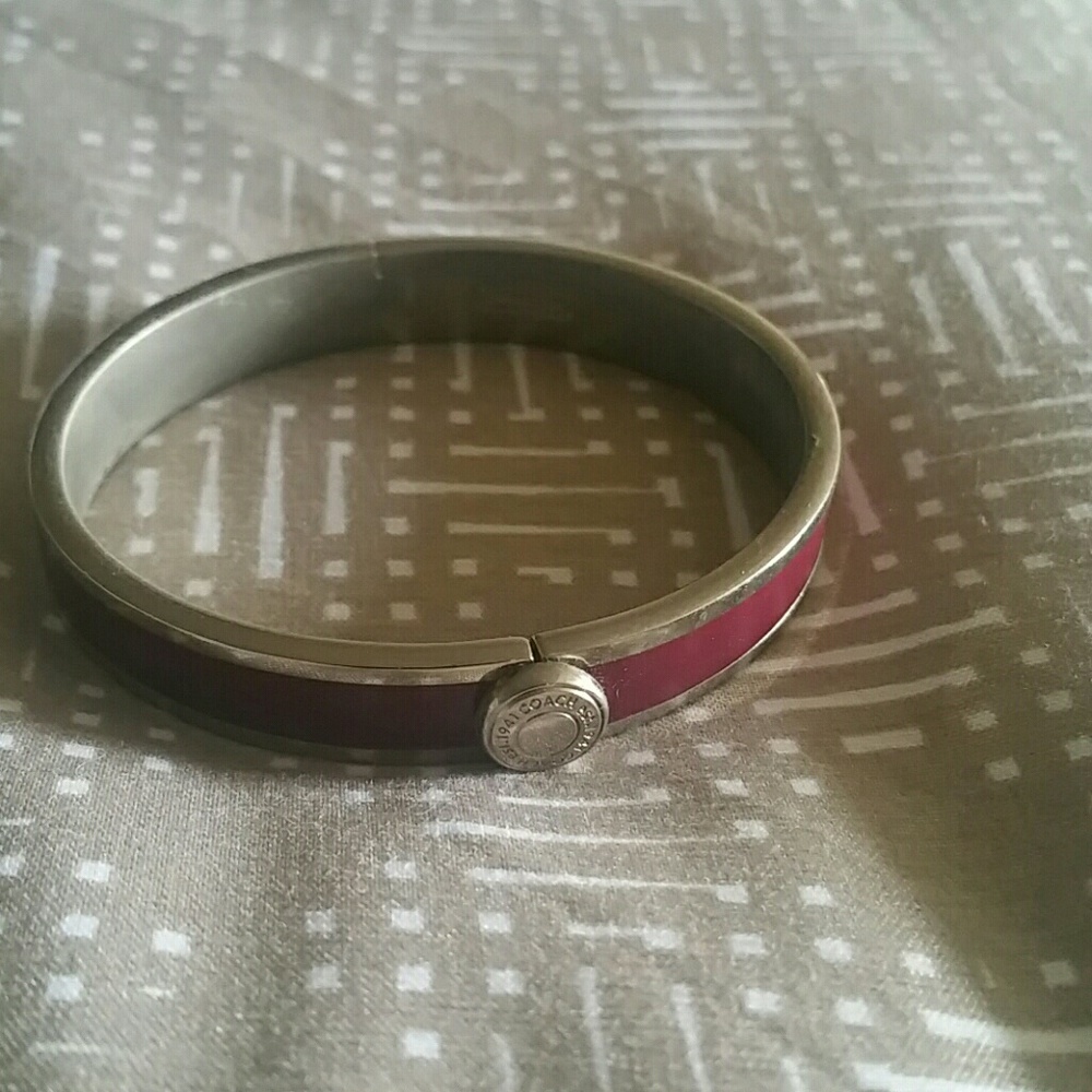 Coach silver and purple bracelet