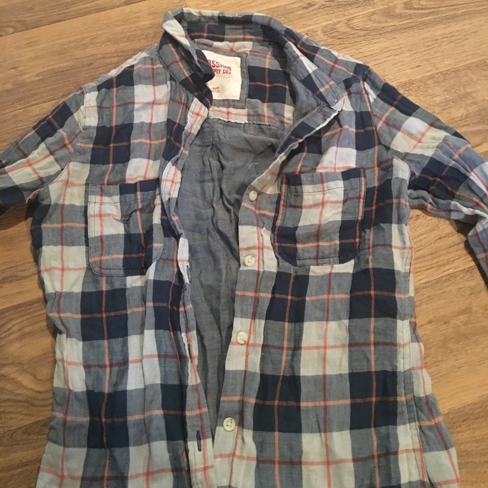 plaid button up shirt
