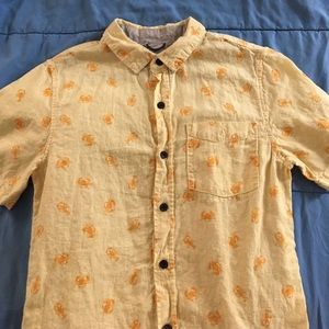 Modern Amusement button up yellow size small