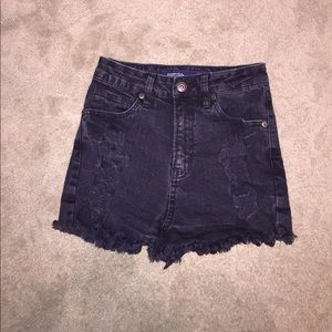JUST USA black jean high wasted shorts