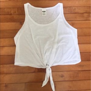 White PINK tie top!