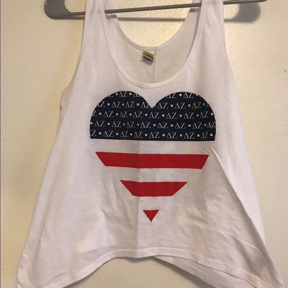 Delta Zeta American Flag Heart Tank