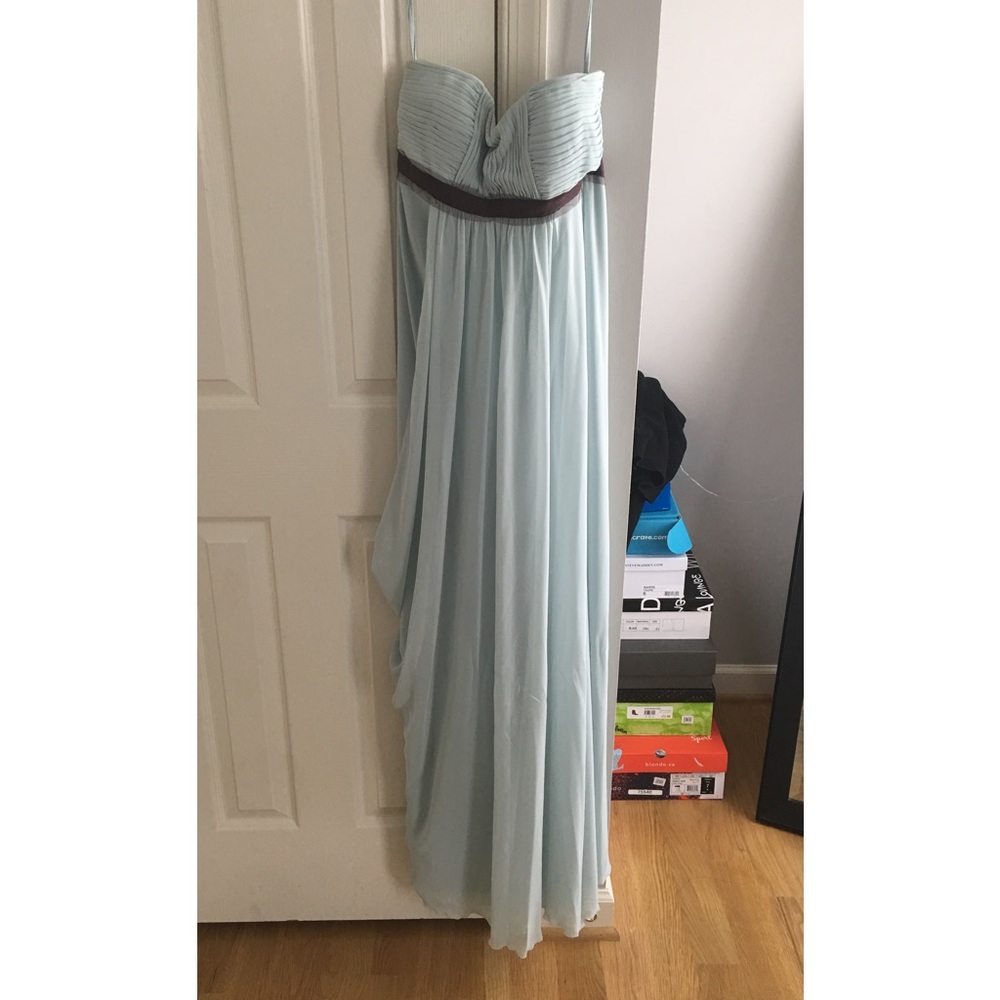 Teal blue empire gown