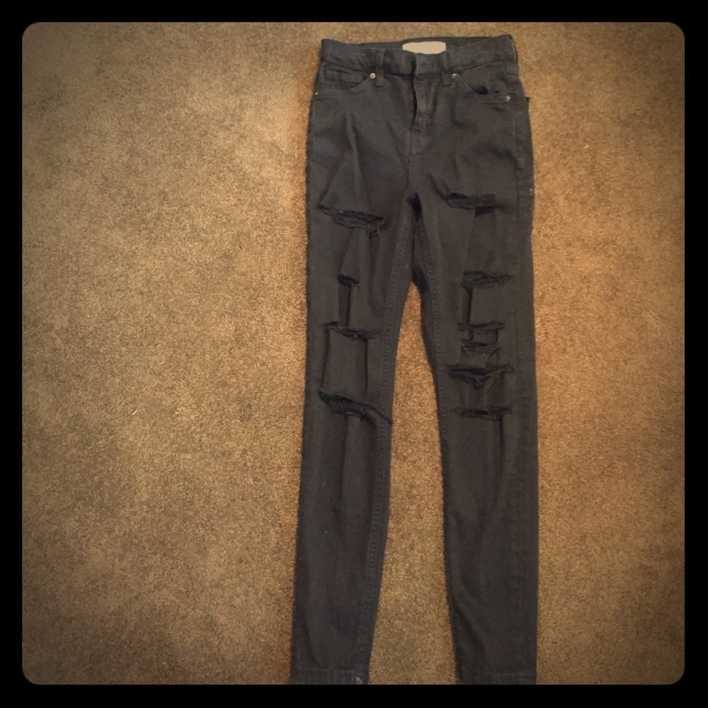 Top shop black ripped jeans