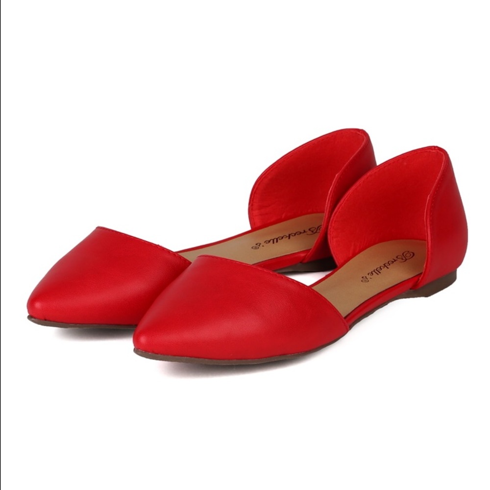 Modcloth Red D'Orsay Flats New In Box